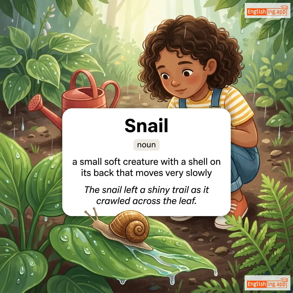 Snail definition card — visual illustration of the meaning