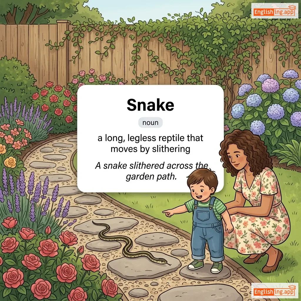 Snake definition card — visual illustration of the meaning