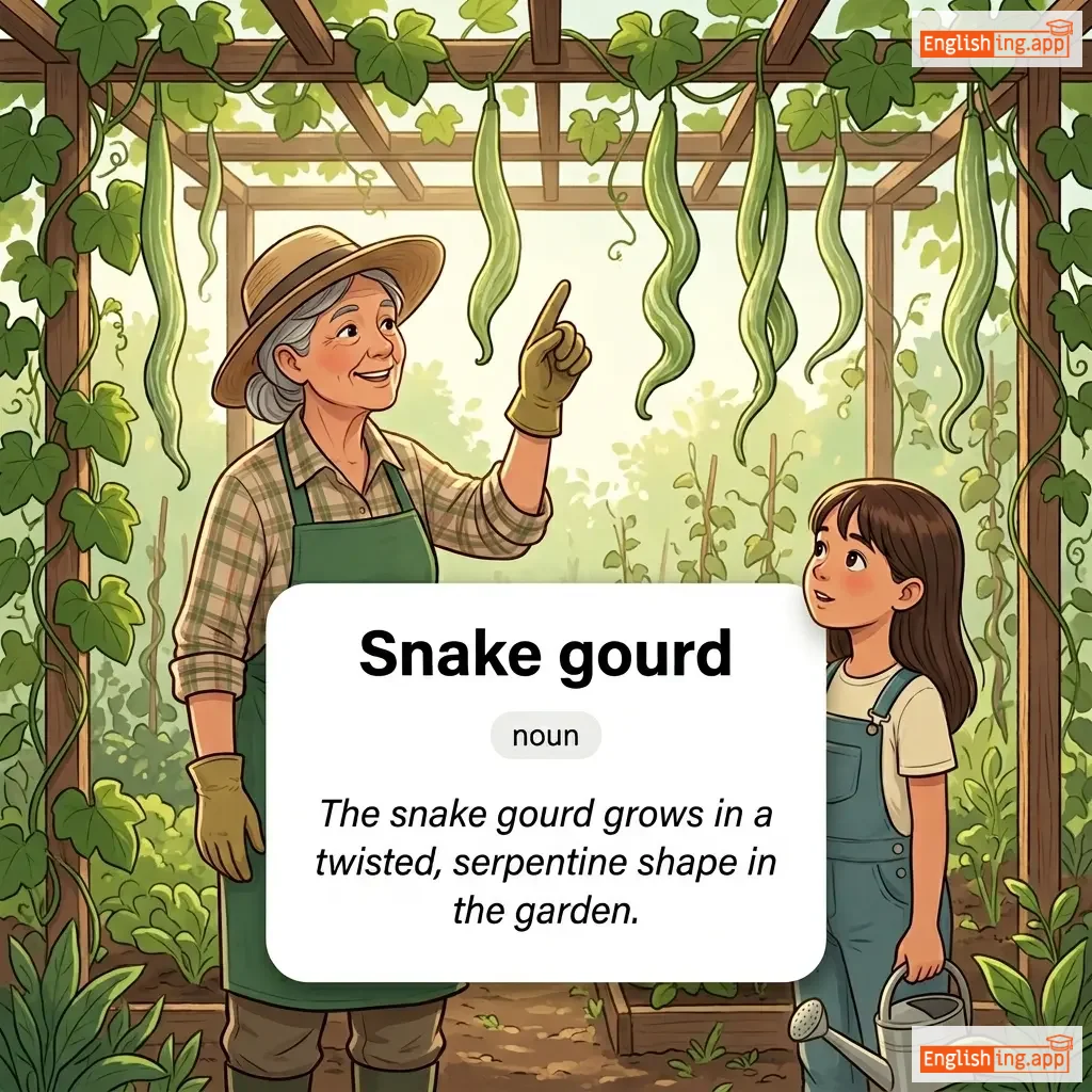 Snake gourd definition card — visual illustration of the meaning