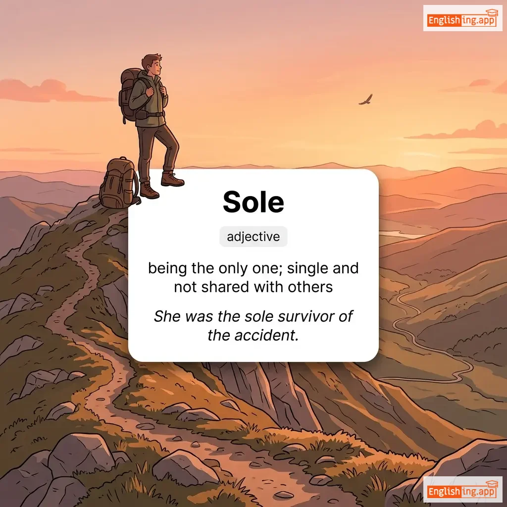 Sole definition card — visual illustration of the meaning
