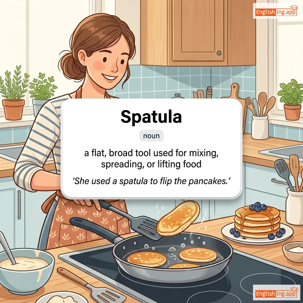 Spatula definition card — visual illustration of the meaning
