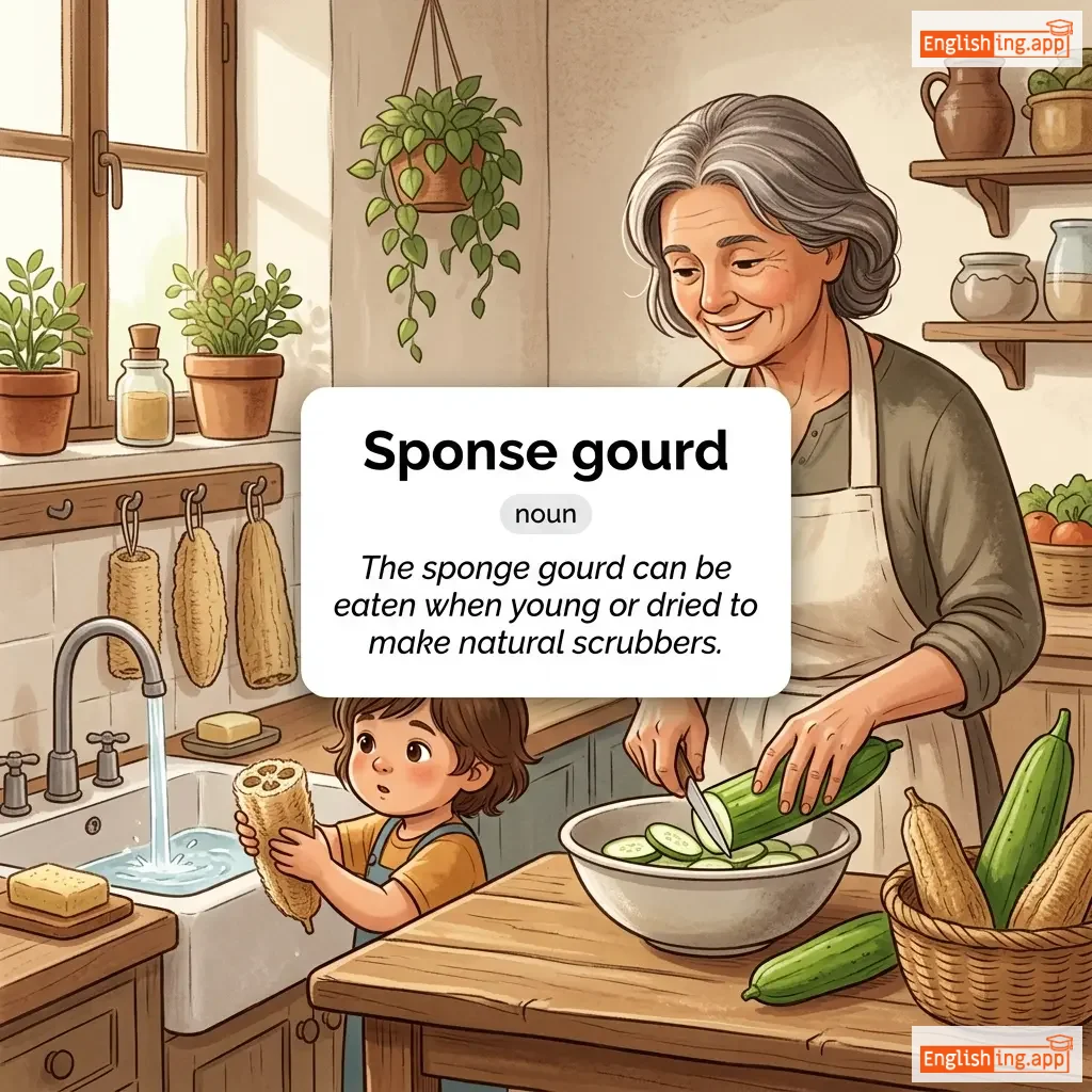Sponse gourd definition card — visual illustration of the meaning