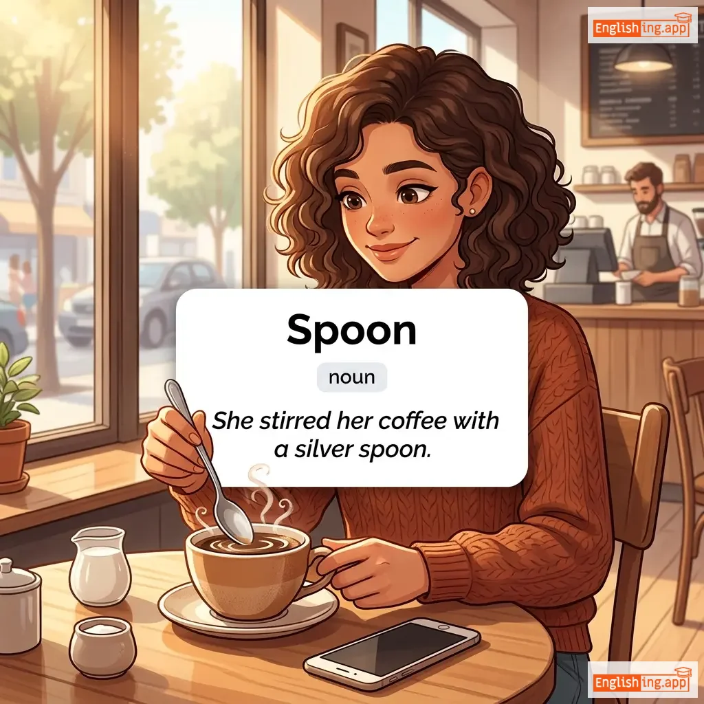 Spoon definition card — visual illustration of the meaning