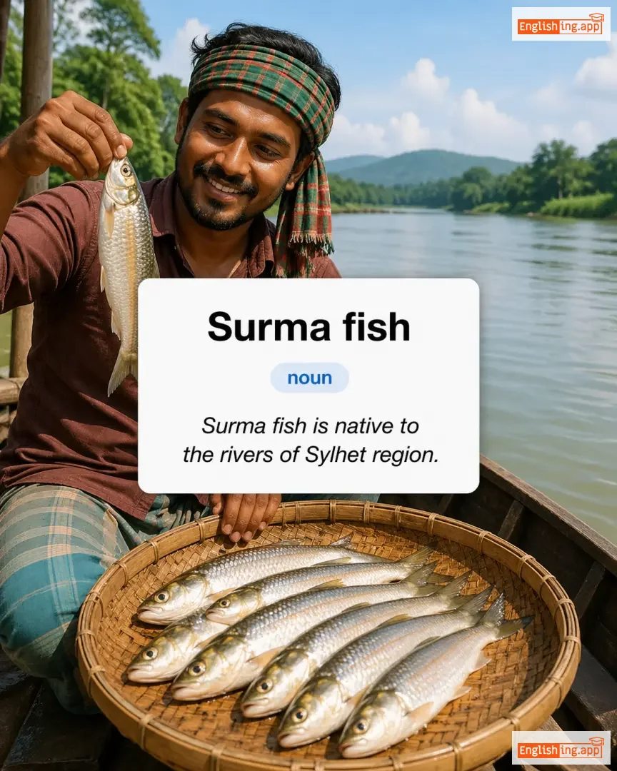 Surma fish definition card — visual illustration of the meaning