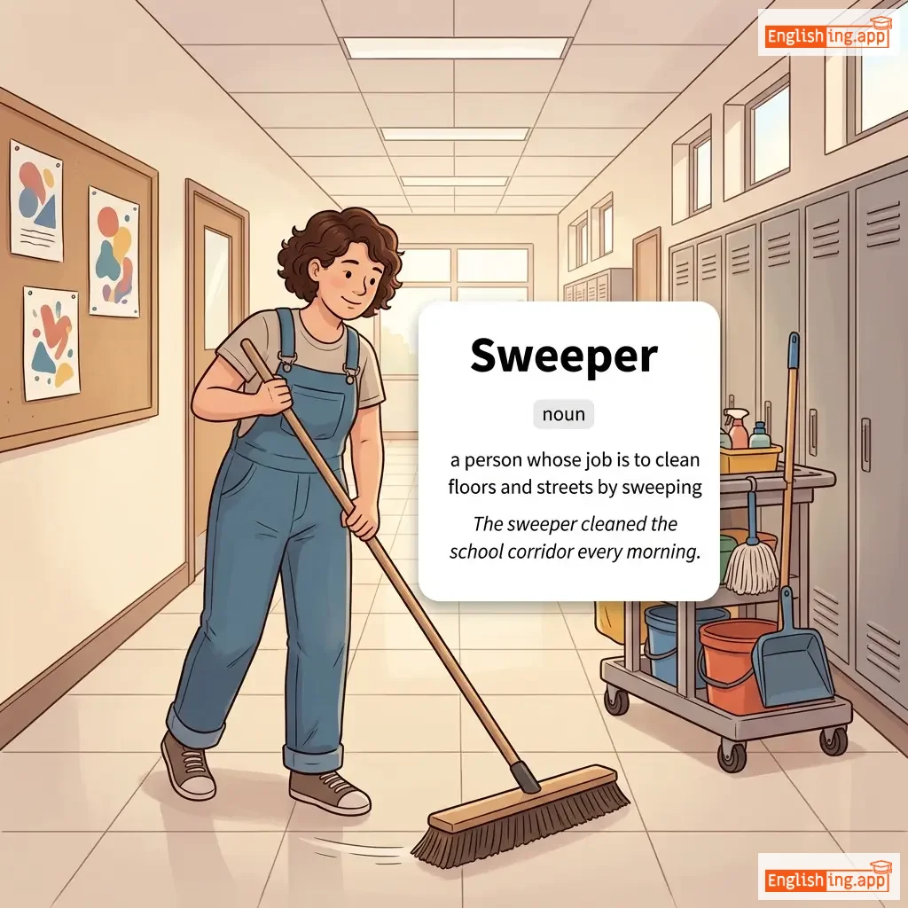 Sweeper definition card — visual illustration of the meaning