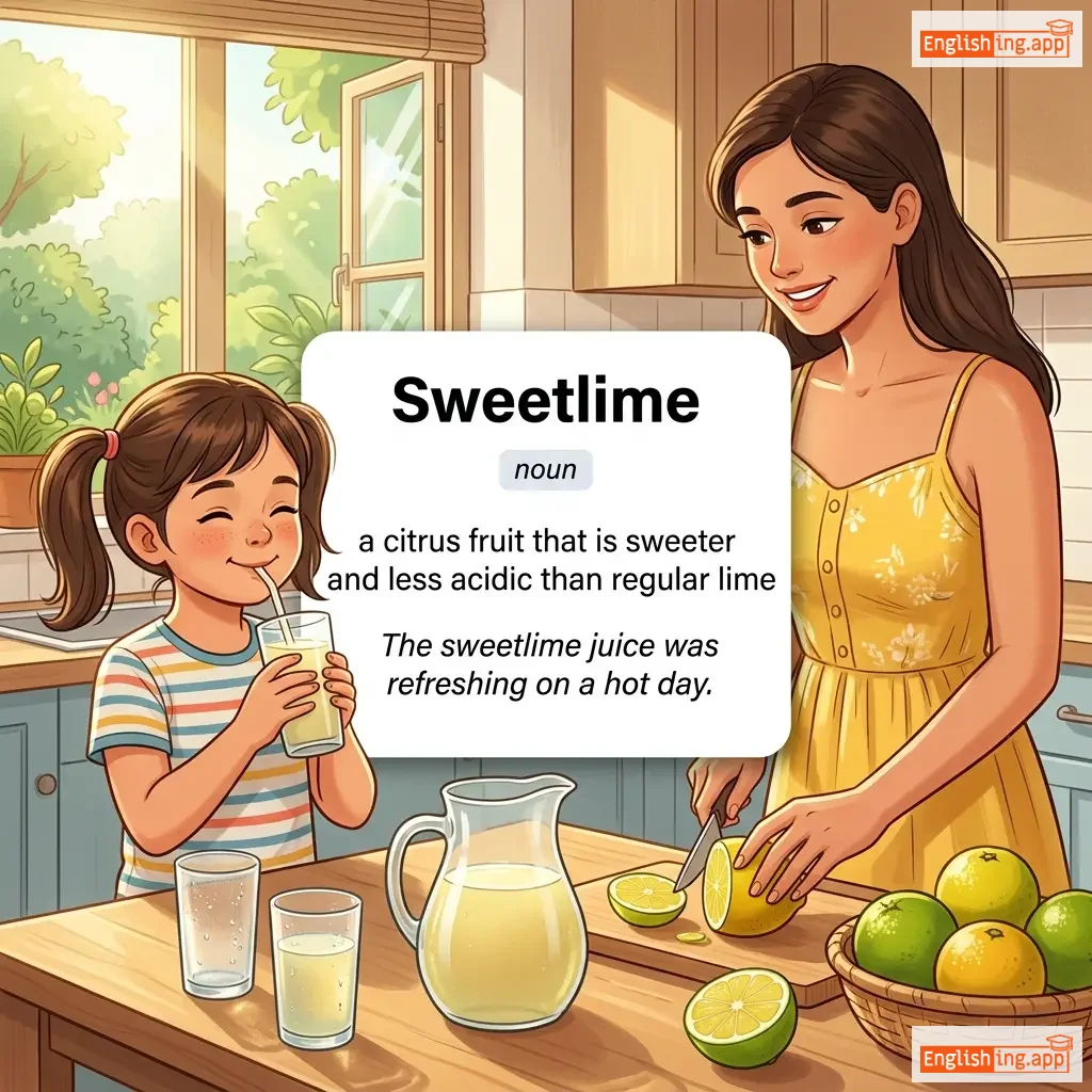 Sweetlime definition card — visual illustration of the meaning