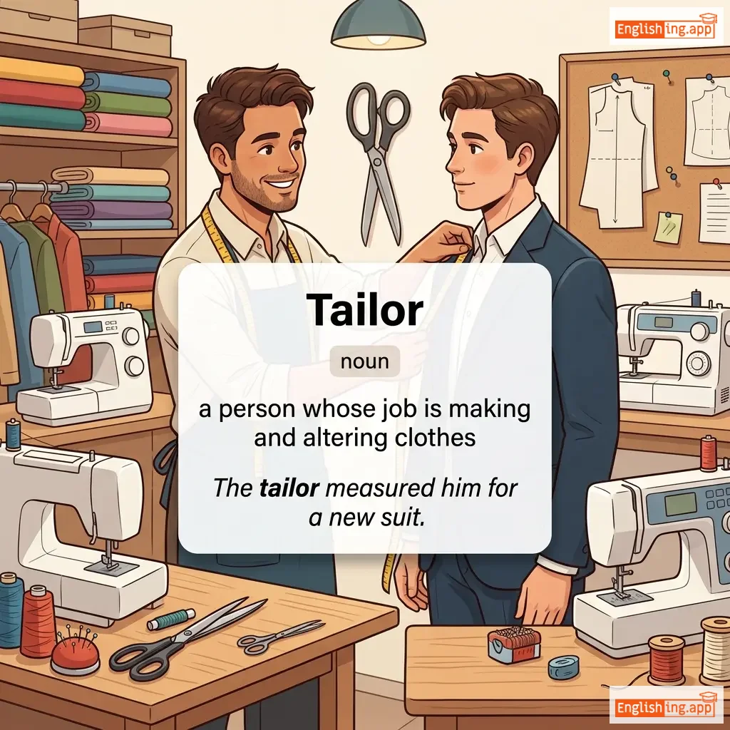 Tailor definition card — visual illustration of the meaning