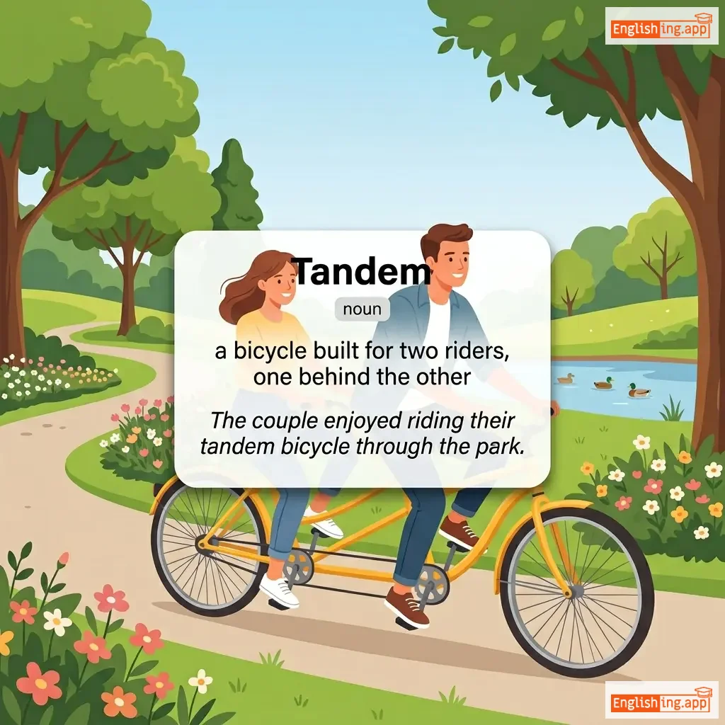 Tandem definition card — visual illustration of the meaning