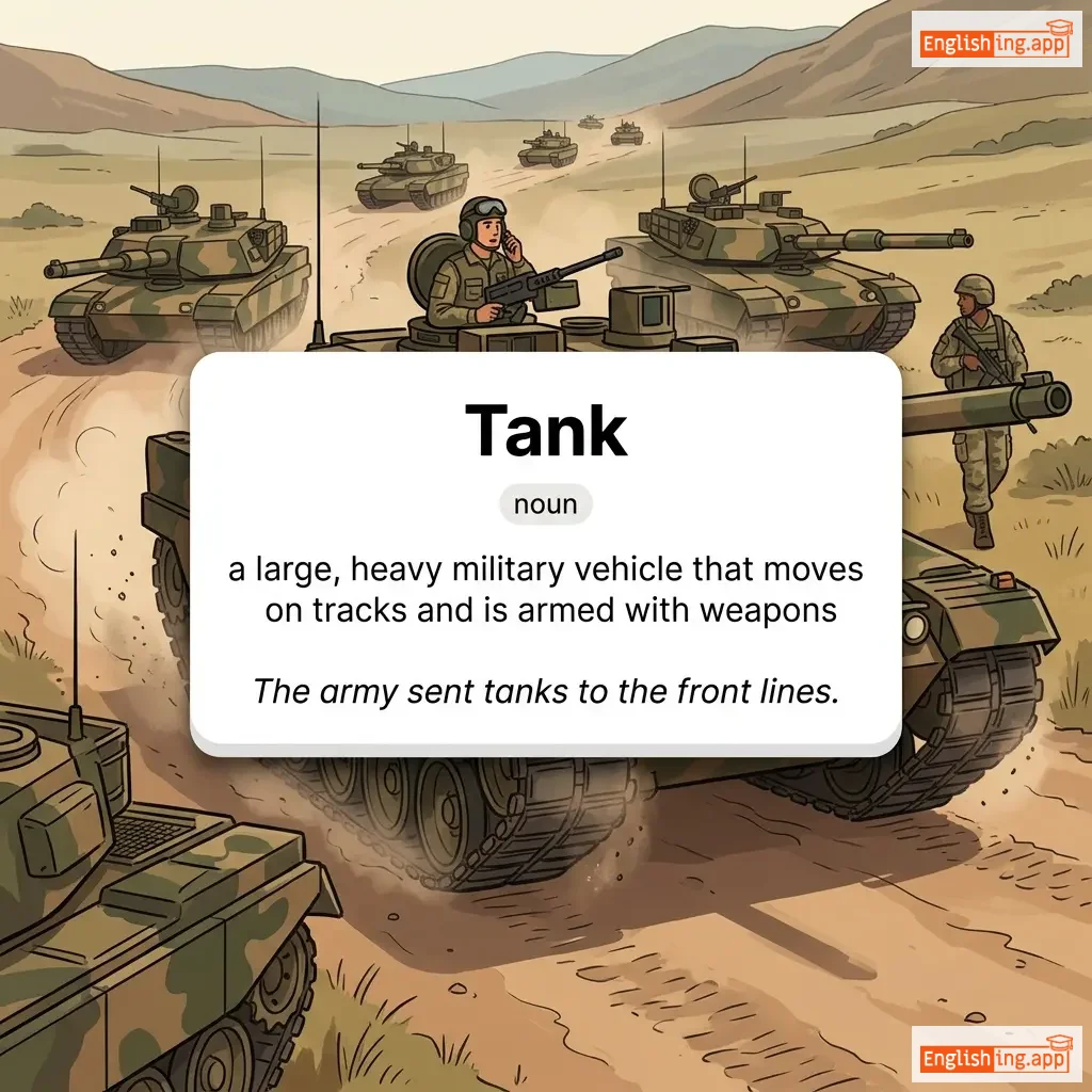 Tank definition card — visual illustration of the meaning