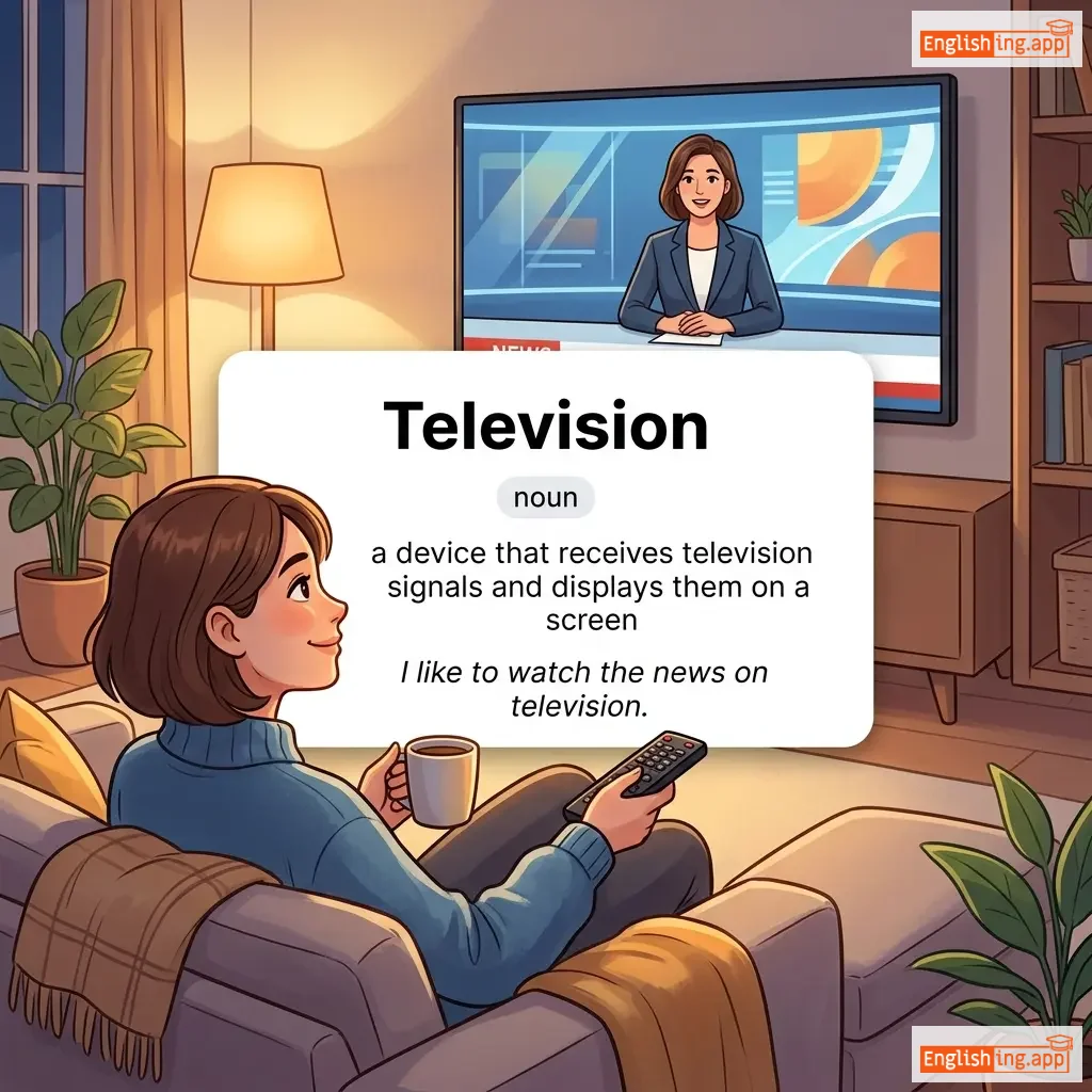 Television definition card — visual illustration of the meaning