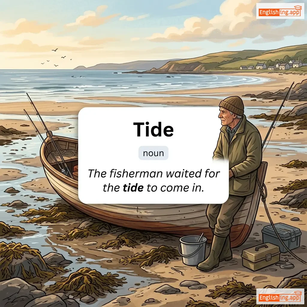 Tide definition card — visual illustration of the meaning