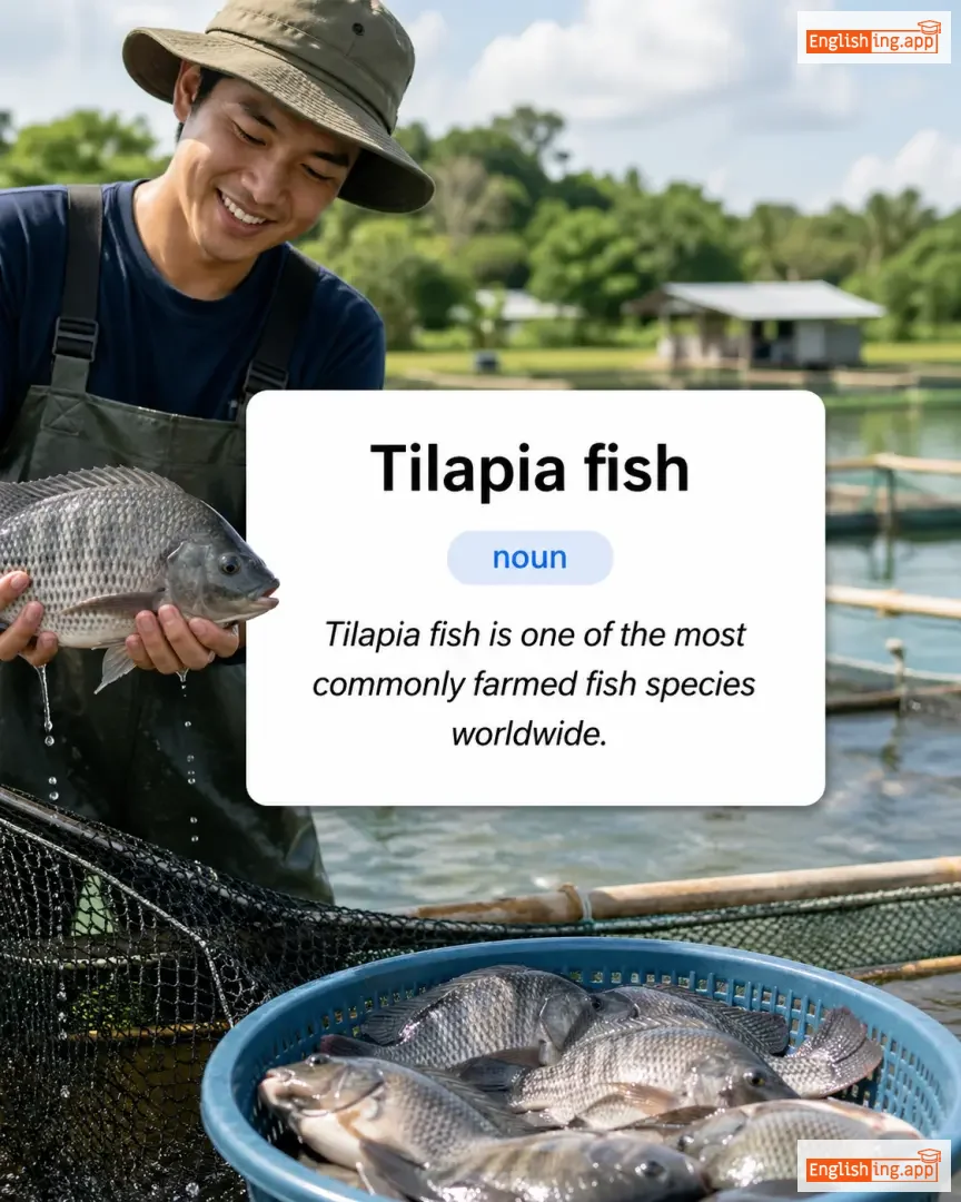 Tilapia fish definition card — visual illustration of the meaning