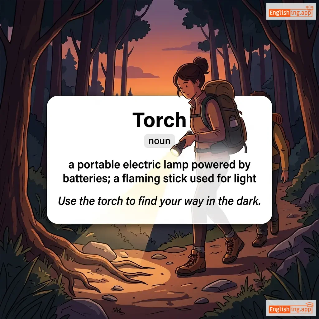 Torch definition card — visual illustration of the meaning