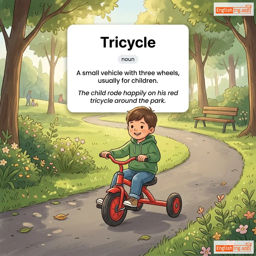 Tricycle definition card — visual illustration of the meaning