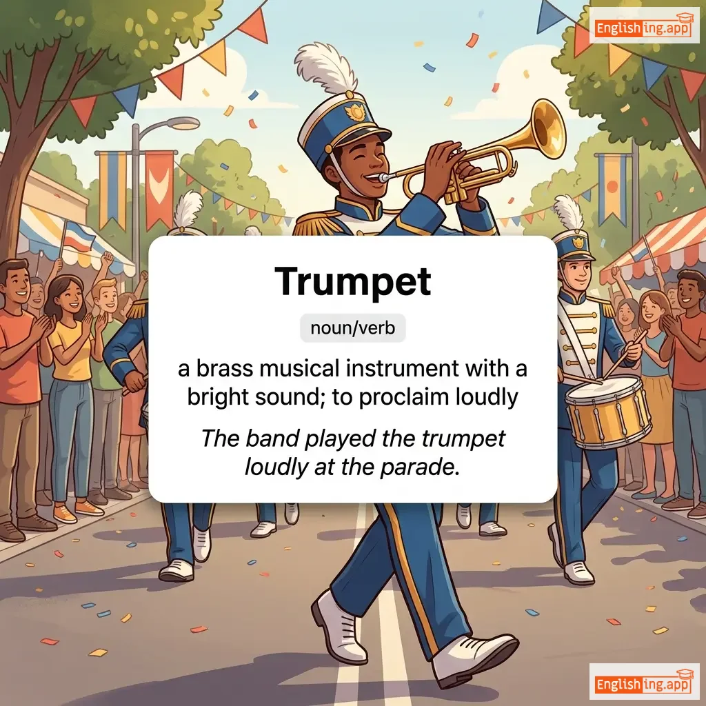 Trumpet definition card — visual illustration of the meaning