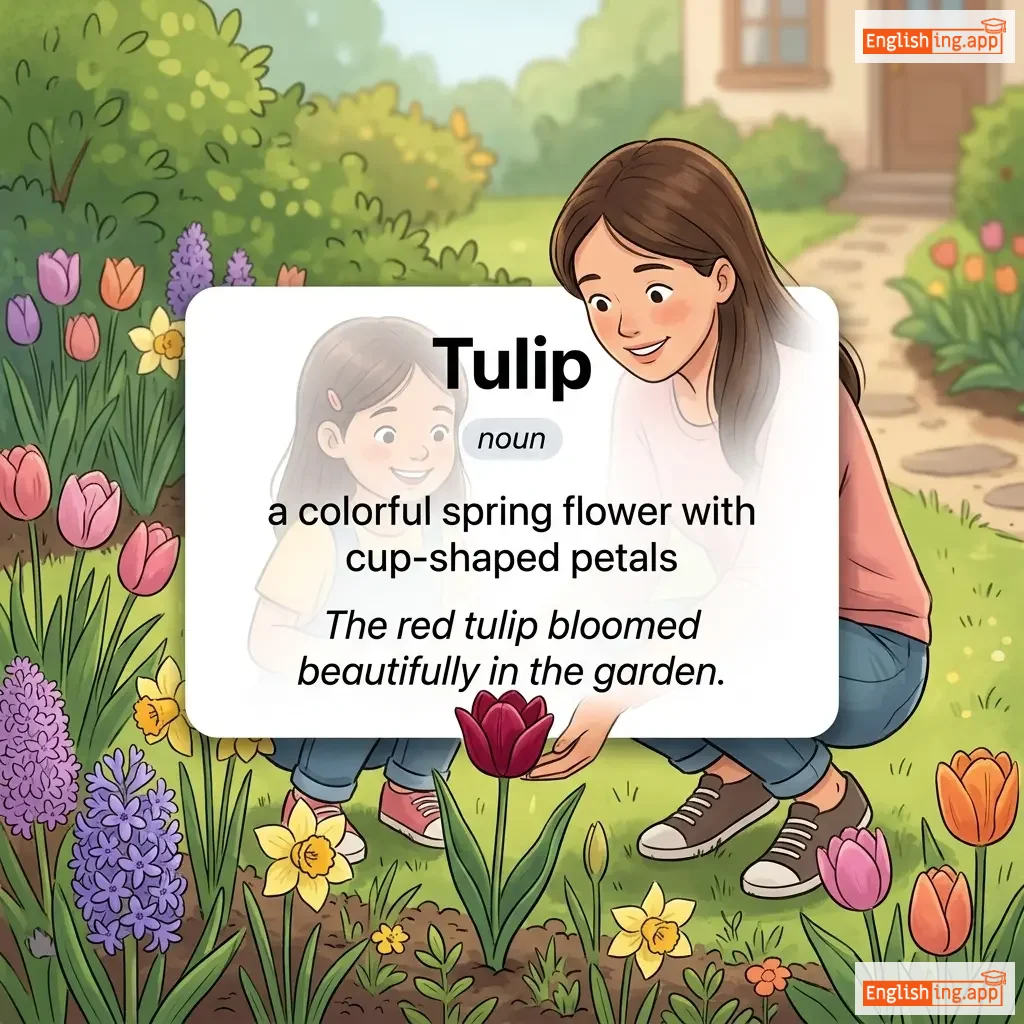 Tulip definition card — visual illustration of the meaning