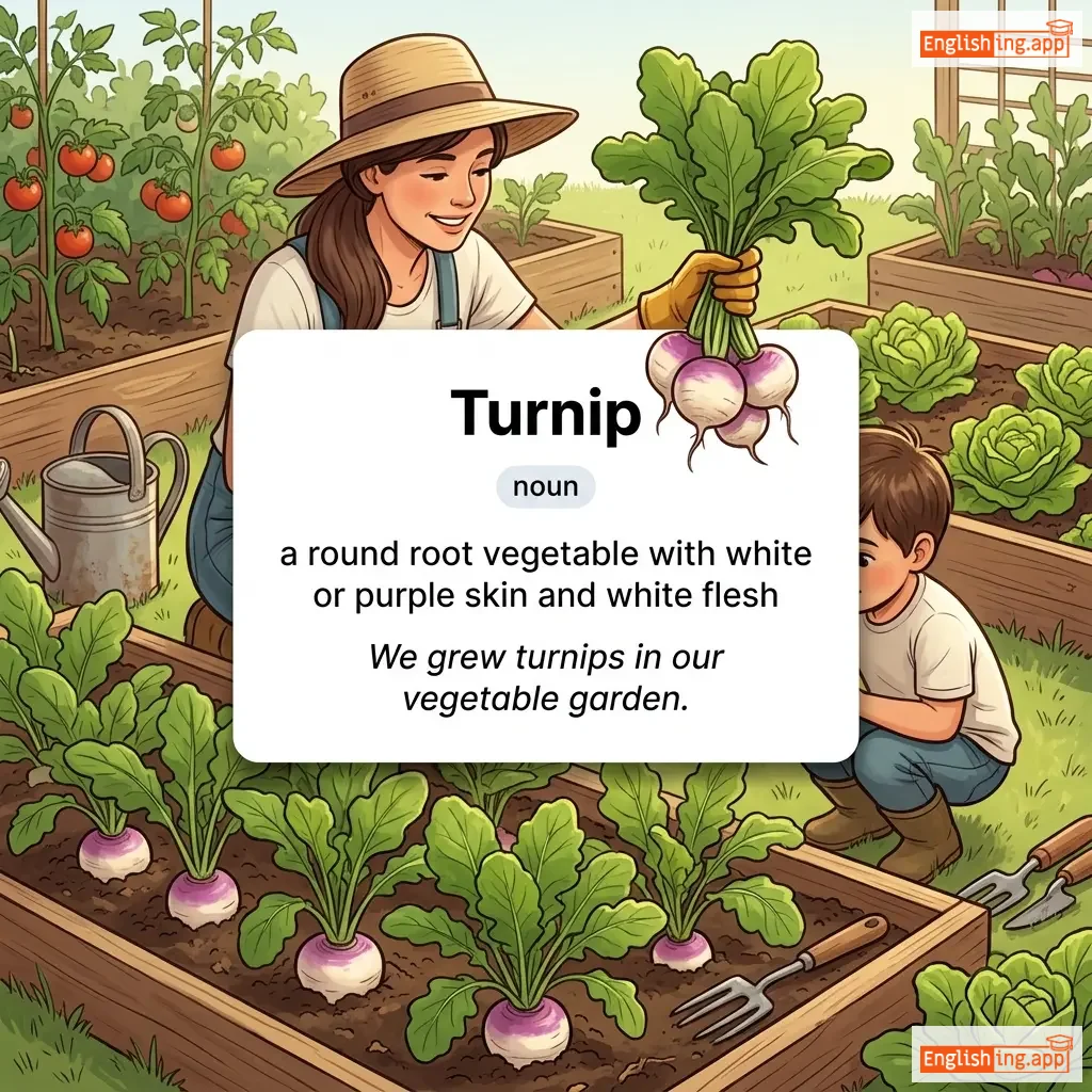 Turnip definition card — visual illustration of the meaning