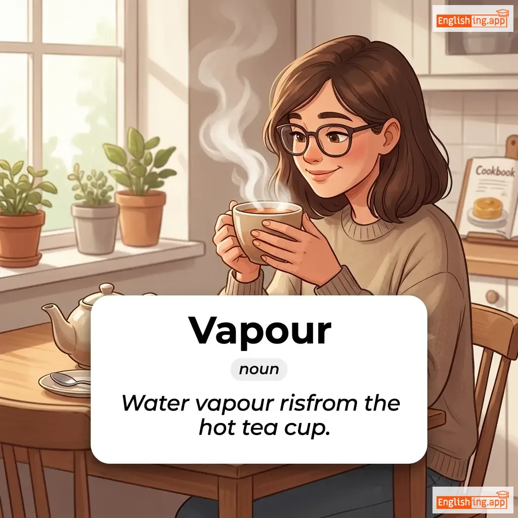 Vapour definition card — visual illustration of the meaning