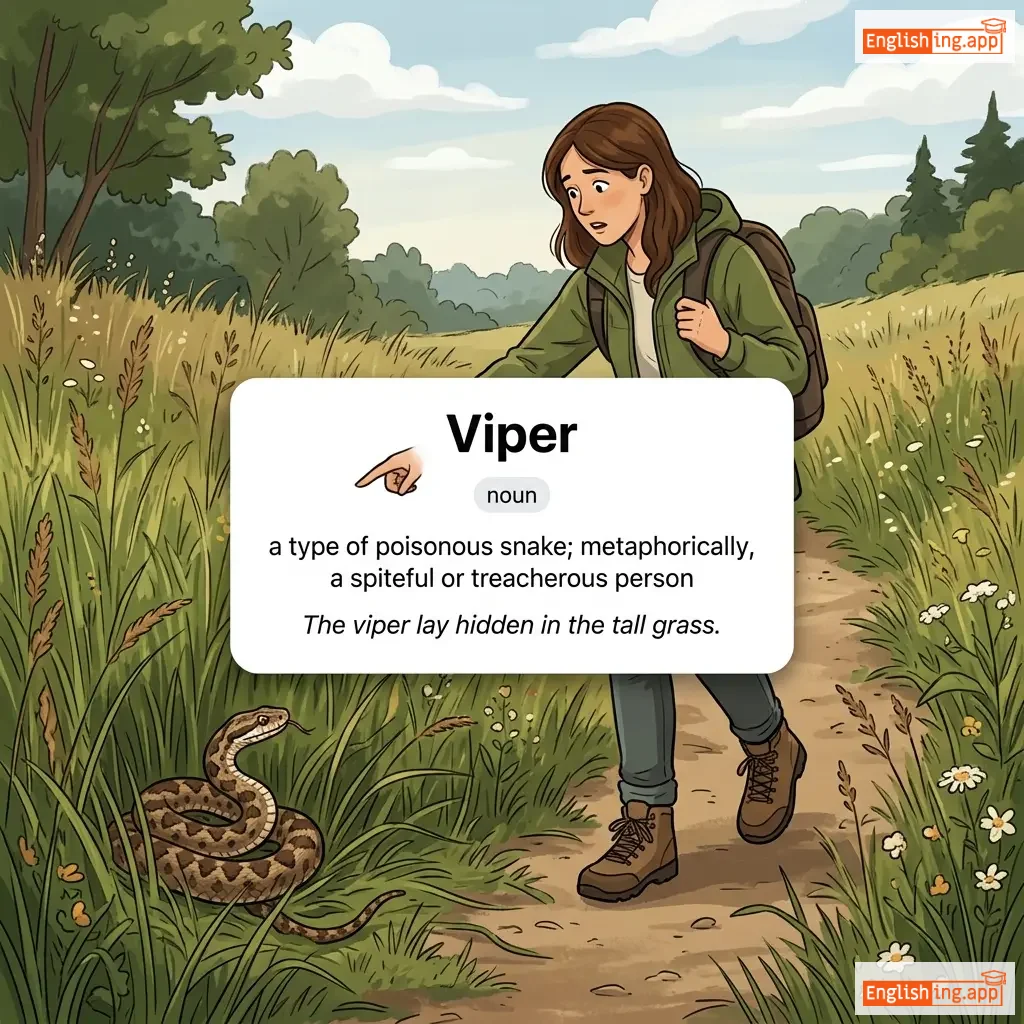 Viper definition card — visual illustration of the meaning