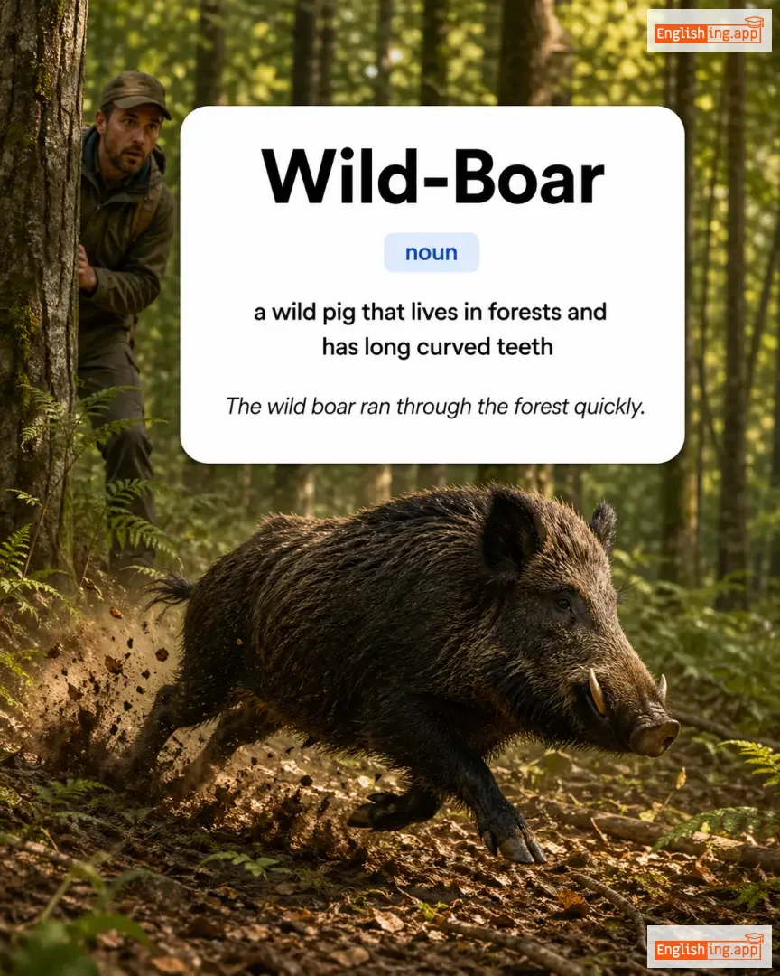 Wild-Boar definition card — visual illustration of the meaning