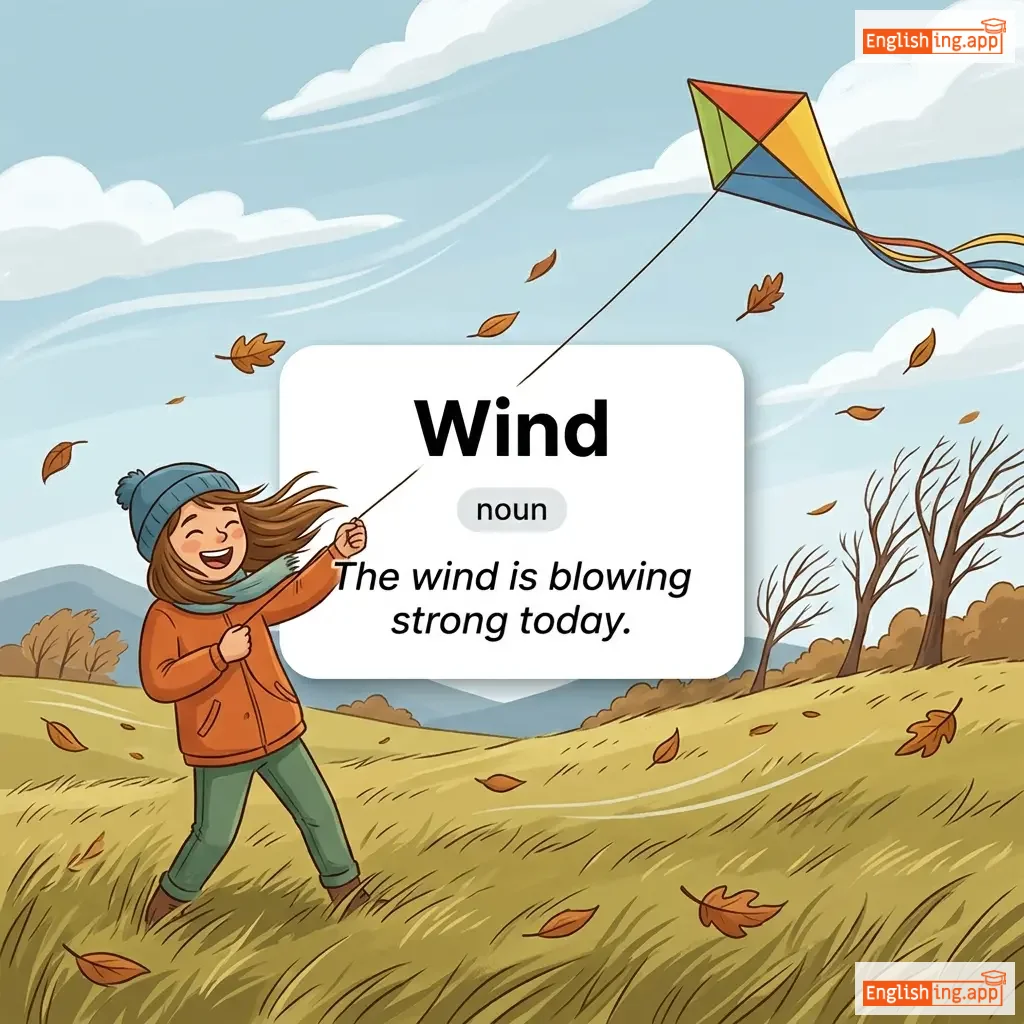 Wind definition card — visual illustration of the meaning