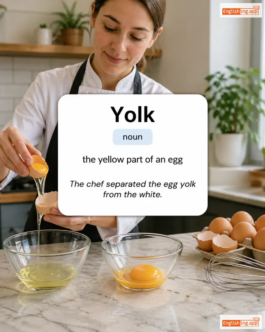 Yolk definition card — visual illustration of the meaning