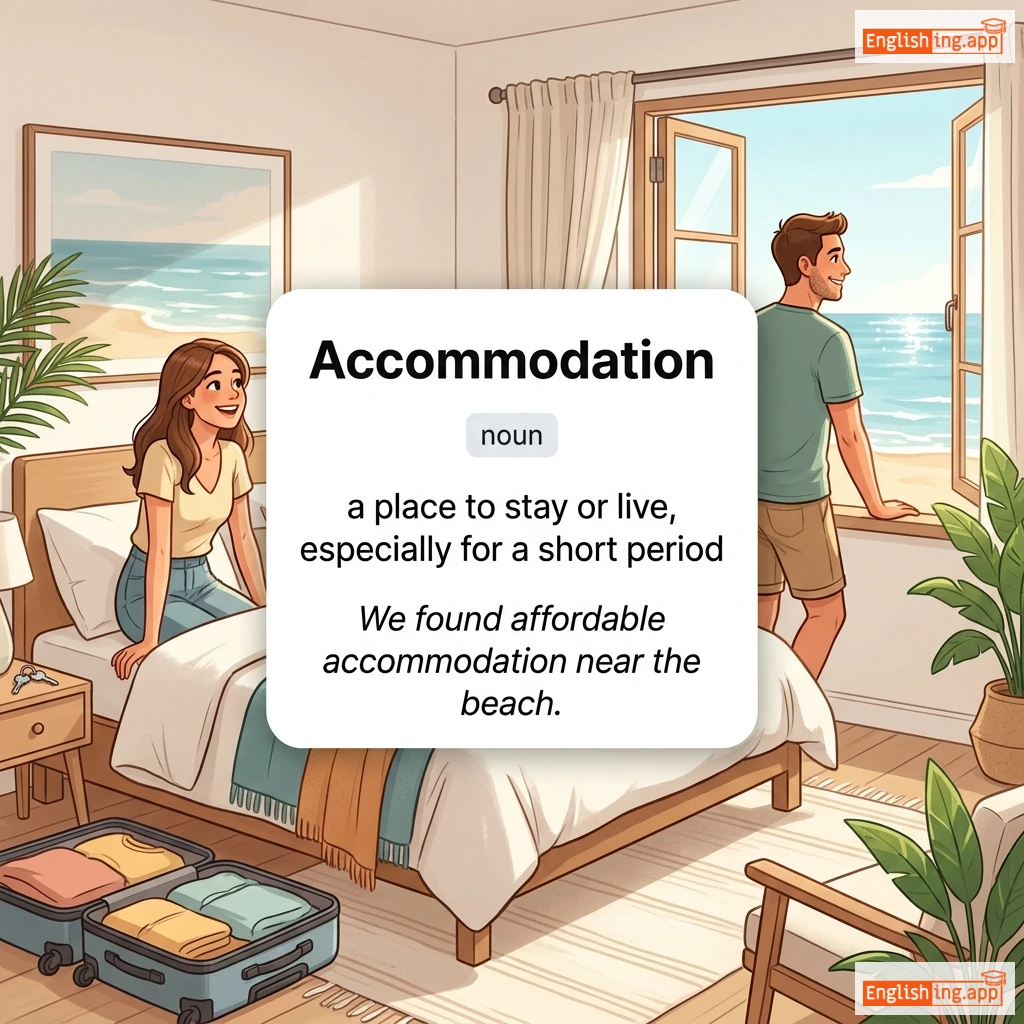 Accommodation definition card — visual illustration of the meaning