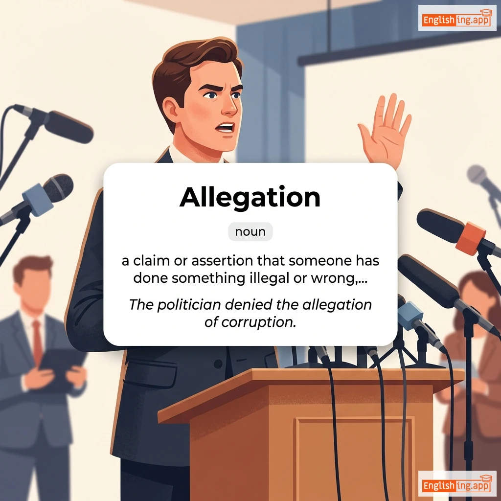 Allegation definition card — visual illustration of the meaning