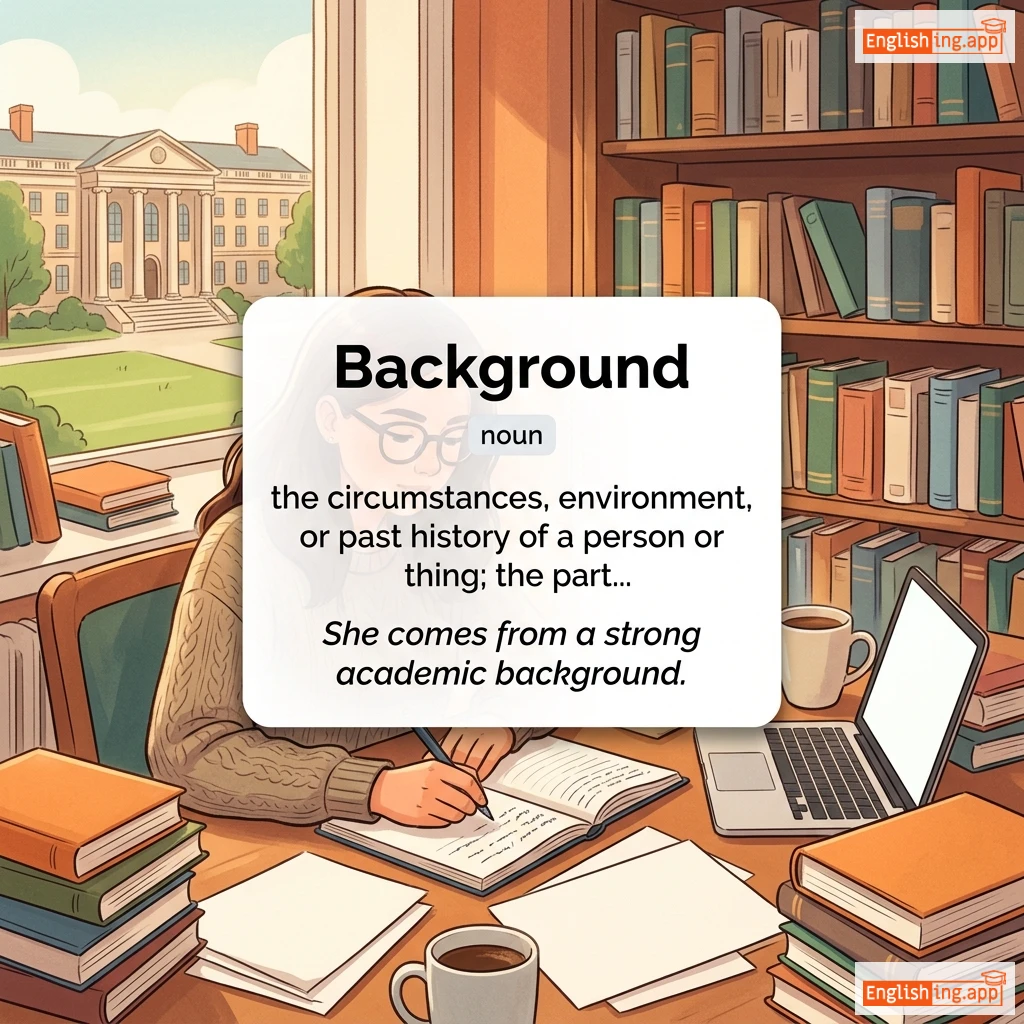 Background definition card — visual illustration of the meaning