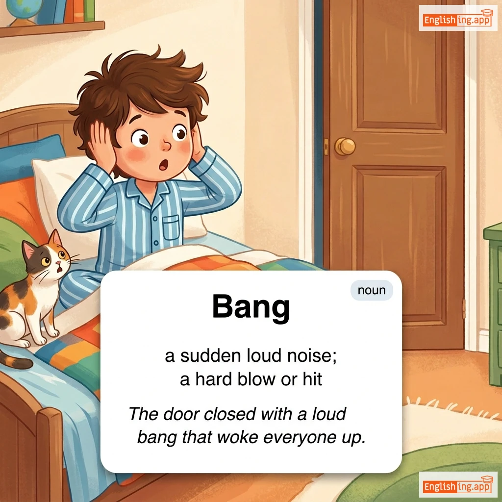 Bang definition card — visual illustration of the meaning