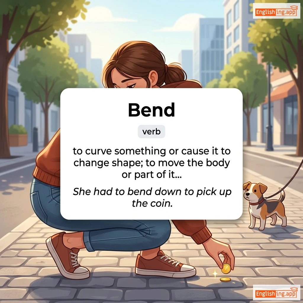 Bend definition card — visual illustration of the meaning