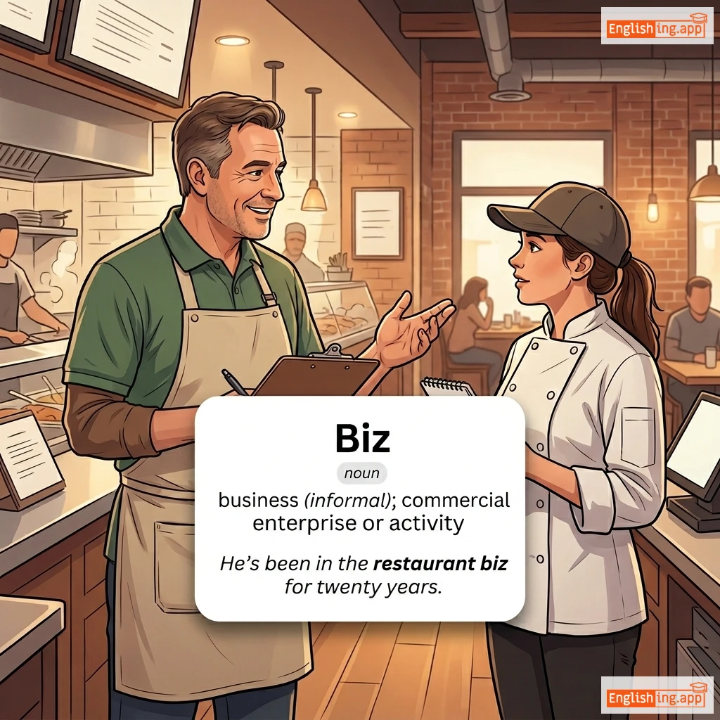 Biz definition card — visual illustration of the meaning
