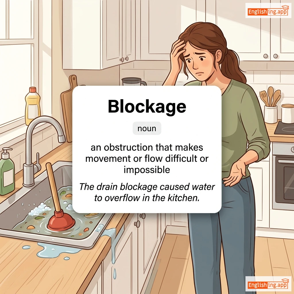 Blockage definition card — visual illustration of the meaning