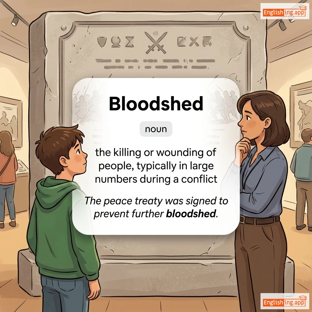 Bloodshed definition card — visual illustration of the meaning