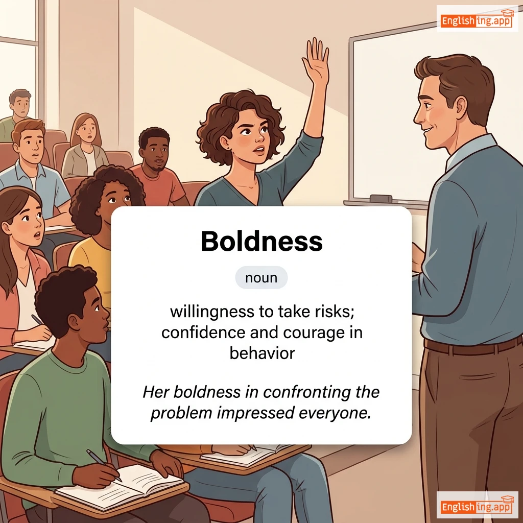 Boldness definition card — visual illustration of the meaning