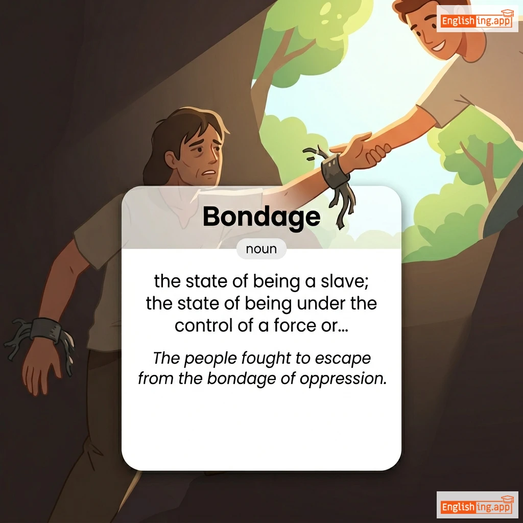 Bondage definition card — visual illustration of the meaning