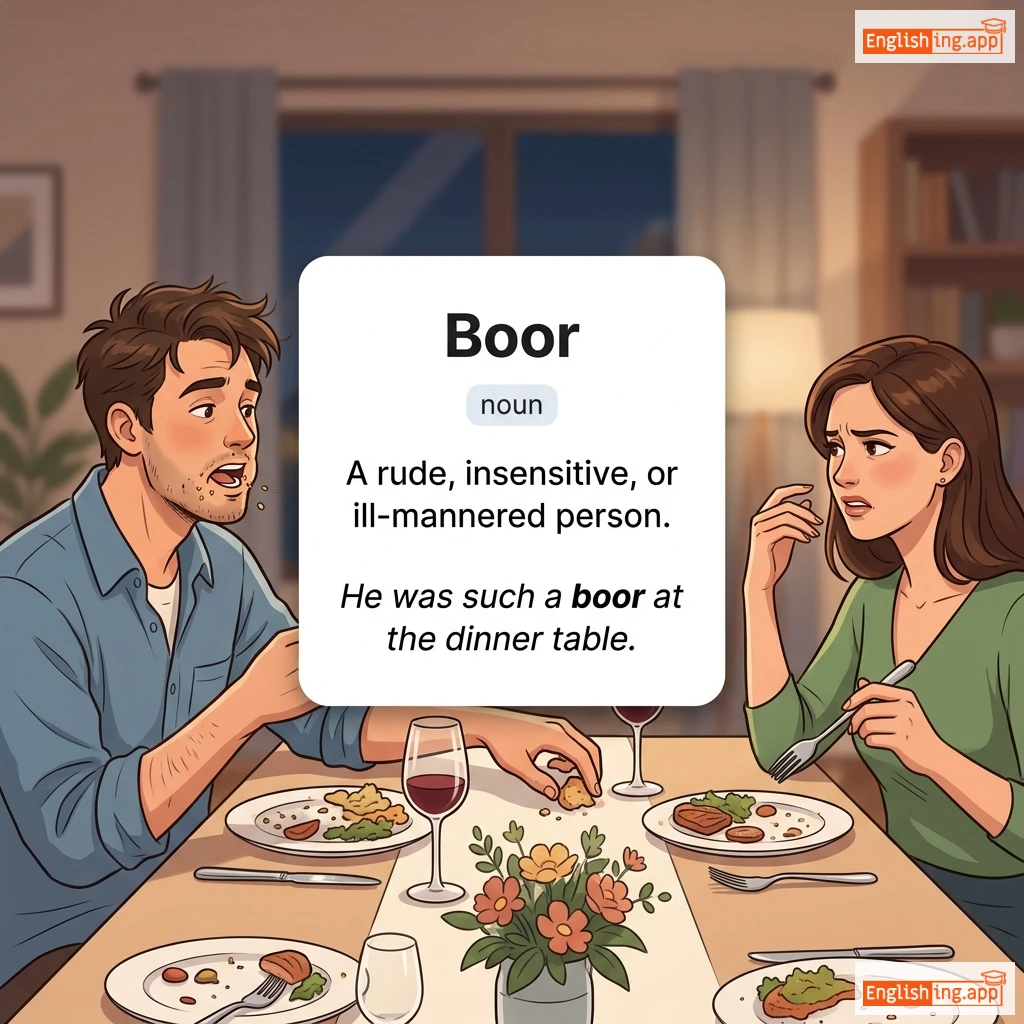 Boor definition card — visual illustration of the meaning