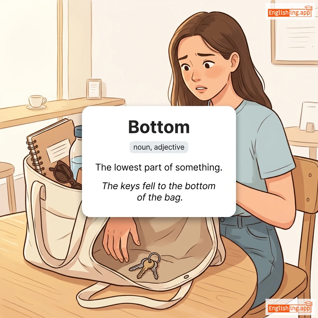Bottom definition card — visual illustration of the meaning