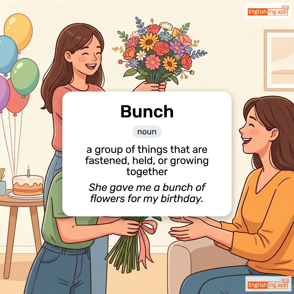 Bunch definition card — visual illustration of the meaning
