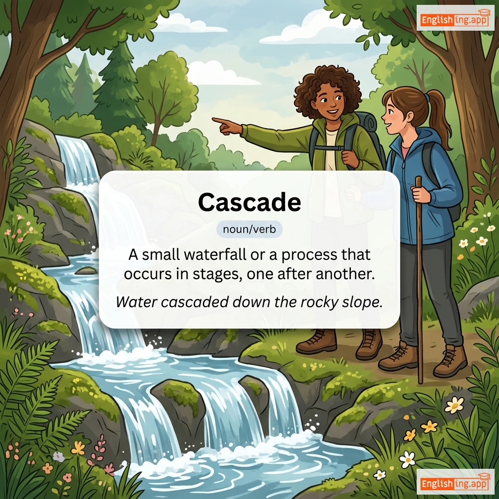 Cascade definition card — visual illustration of the meaning