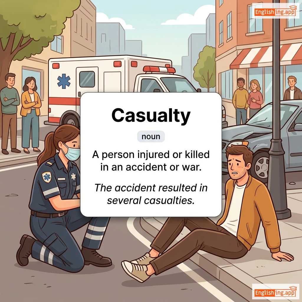 Casualty definition card — visual illustration of the meaning
