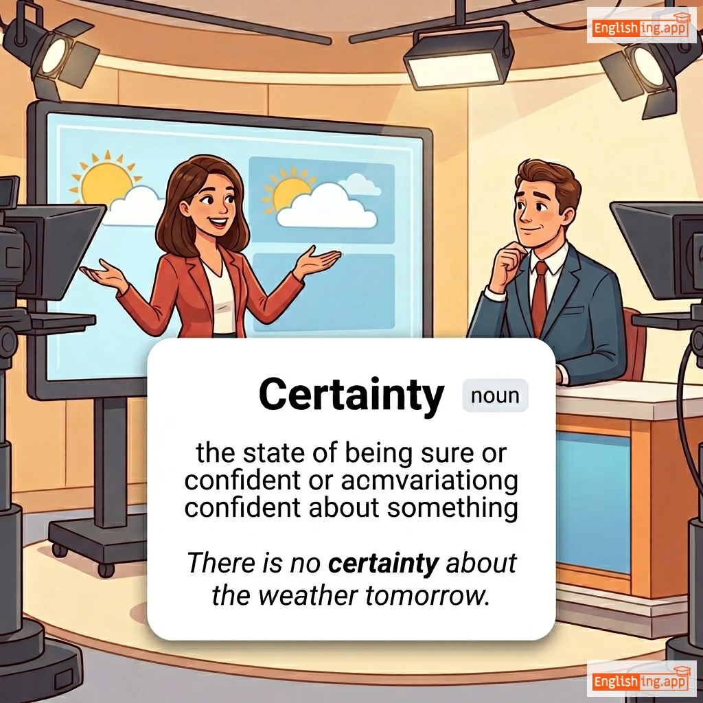 Certainty definition card — visual illustration of the meaning