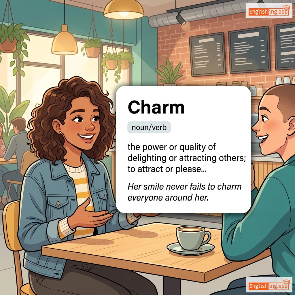 Charm definition card — visual illustration of the meaning