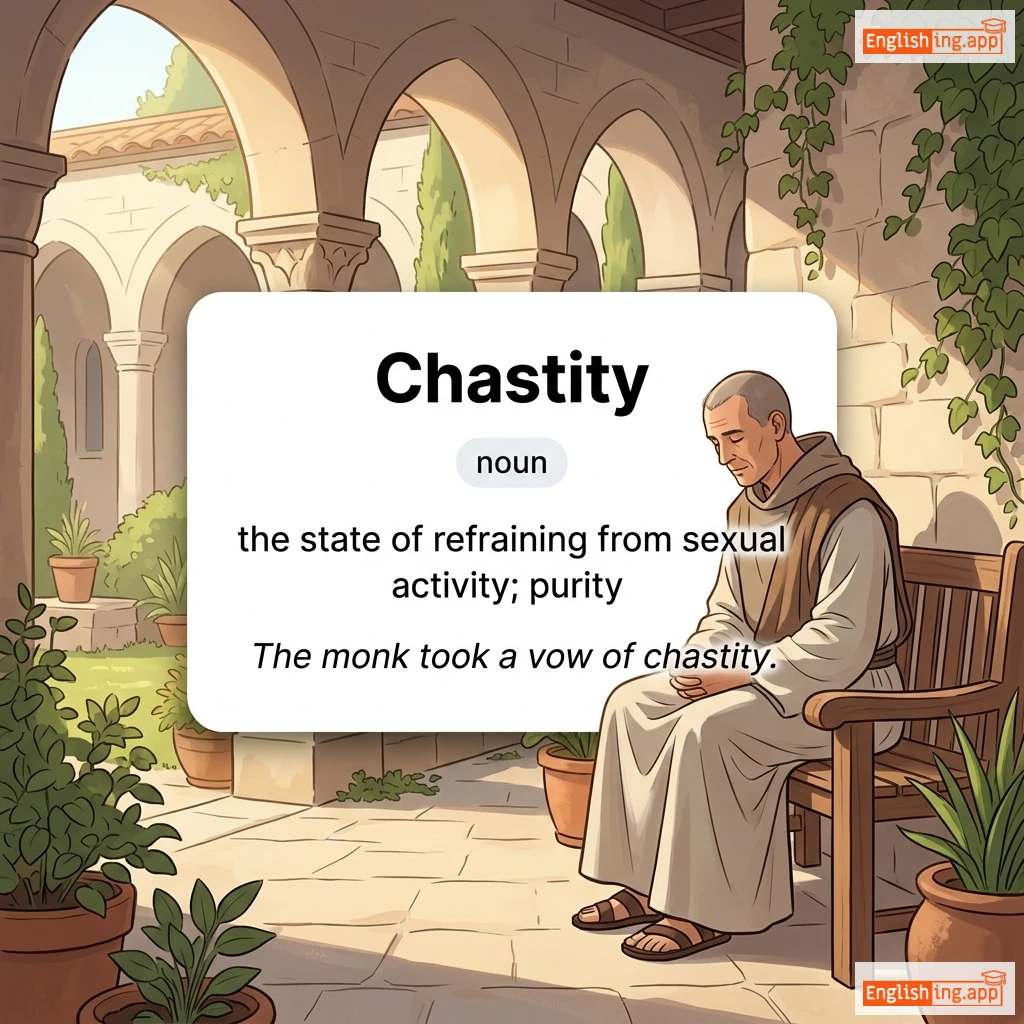 Chastity definition card — visual illustration of the meaning