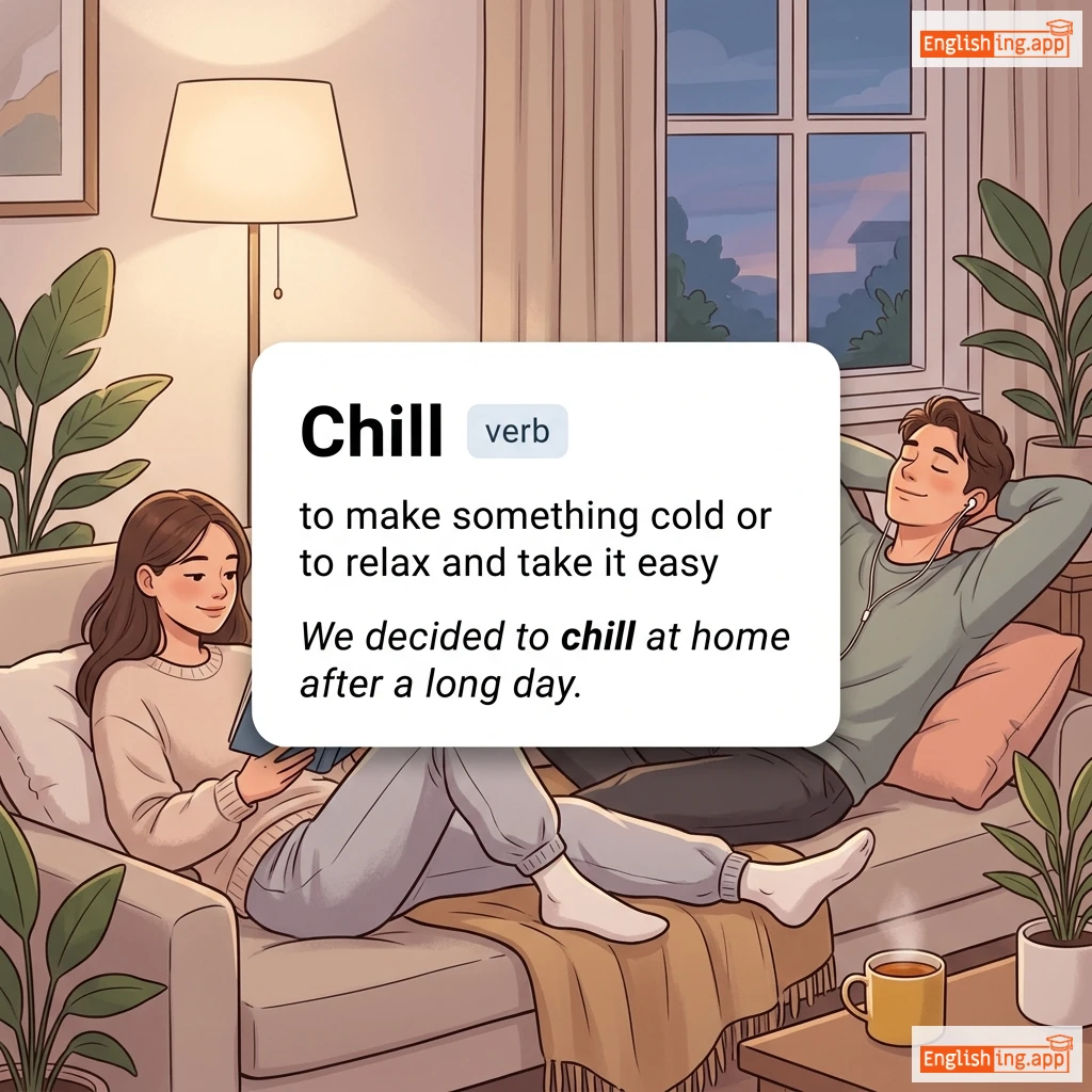Chill definition card — visual illustration of the meaning