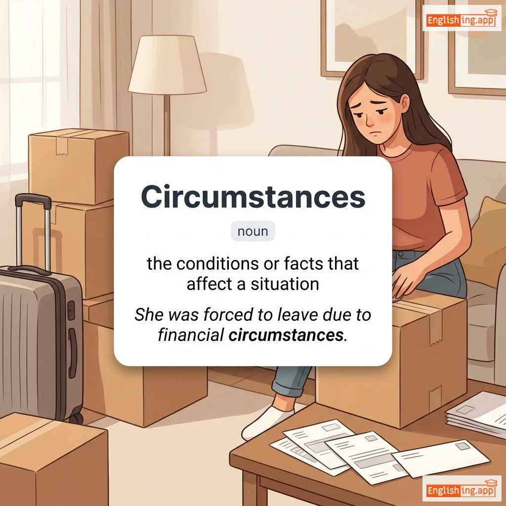 Circumstances definition card — visual illustration of the meaning