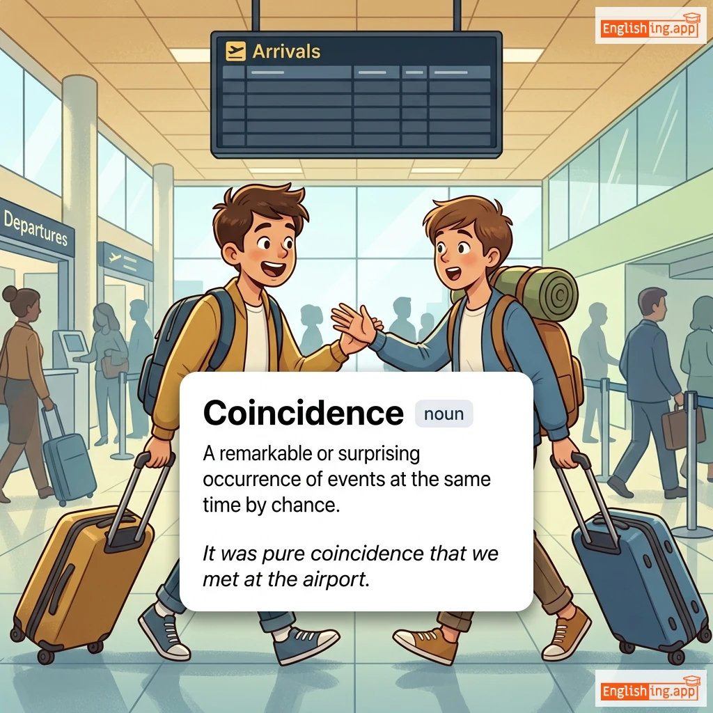 Coincidence definition card — visual illustration of the meaning