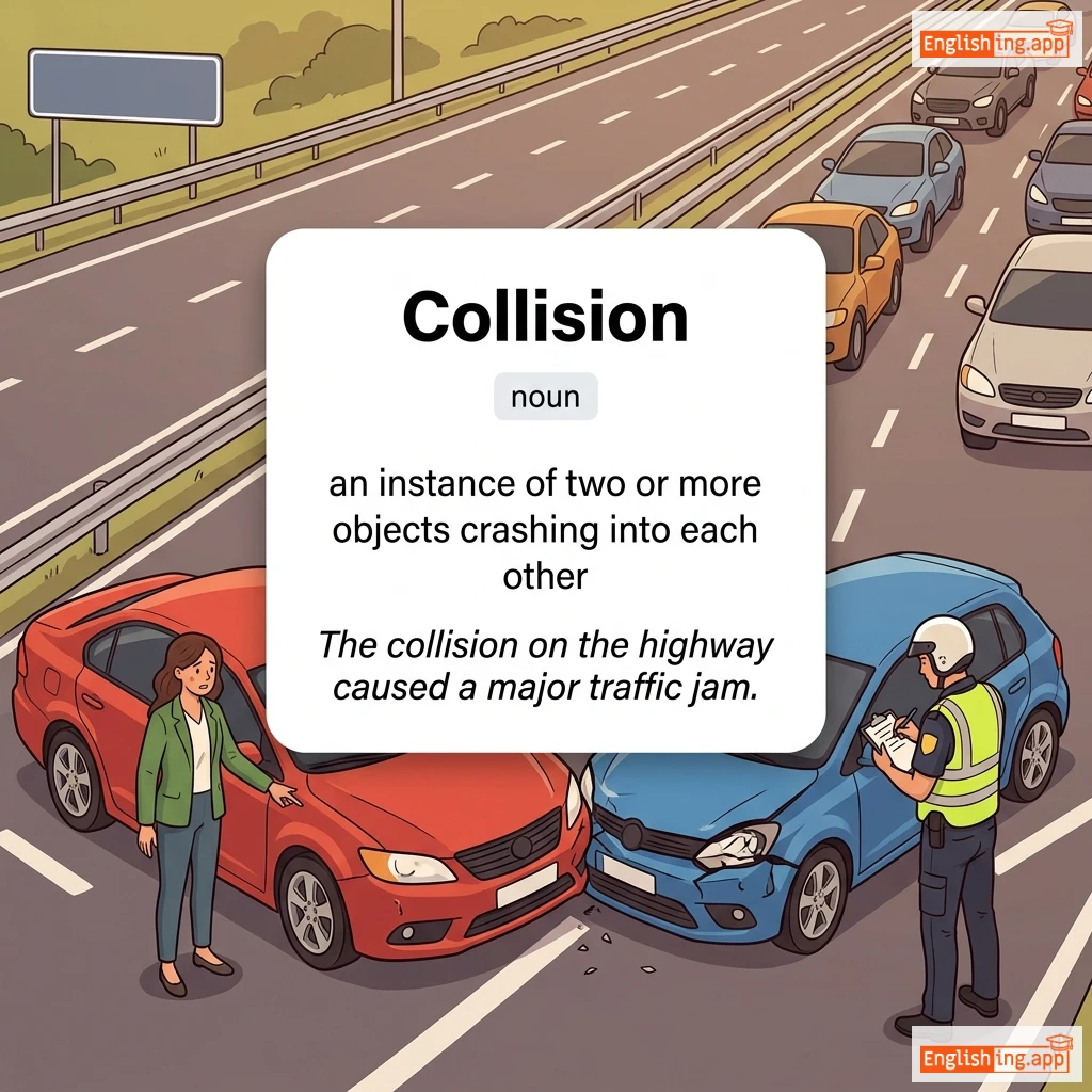Collision definition card — visual illustration of the meaning