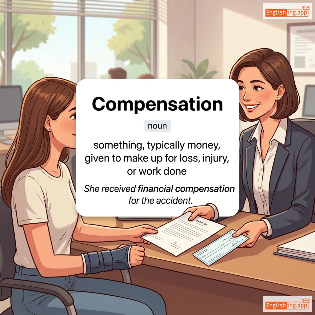 Compensation definition card — visual illustration of the meaning