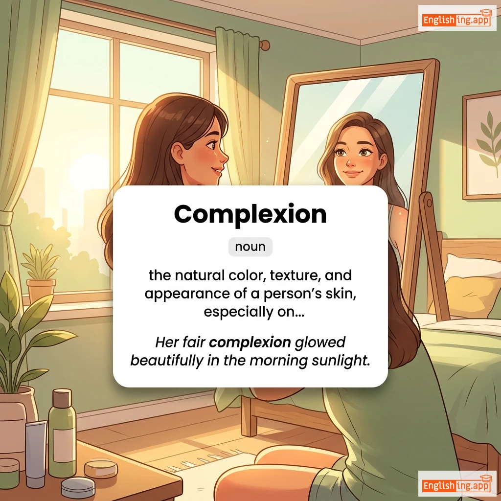 Complexion definition card — visual illustration of the meaning